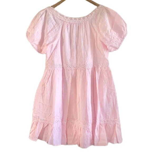 Lulu's Light Pink Boho Babydoll Dress Size M * Perfect for Summer Days WD22 - Picture 9 of 9